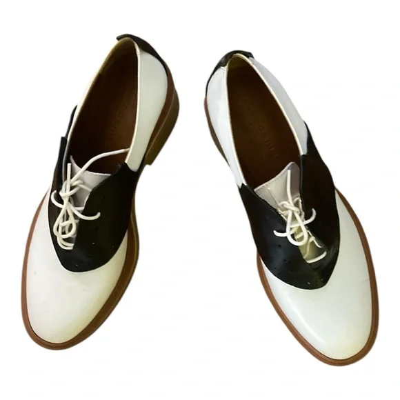 Robert Clergerie Black and White Platform Saddle Shoes- Fantastic! Size 39.5 - Picture 9 of 15